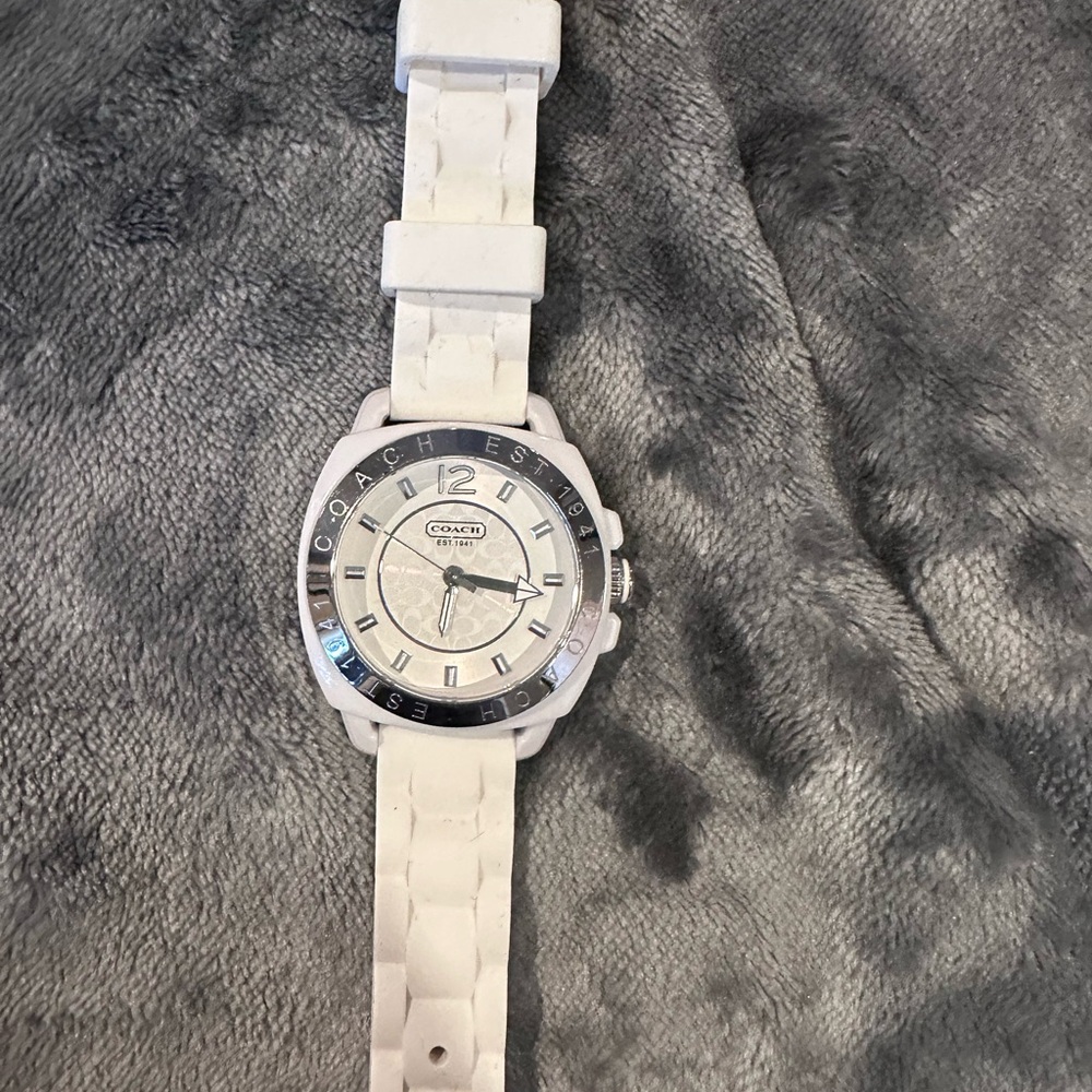 Coach Elegant White and Silver Timepiece
